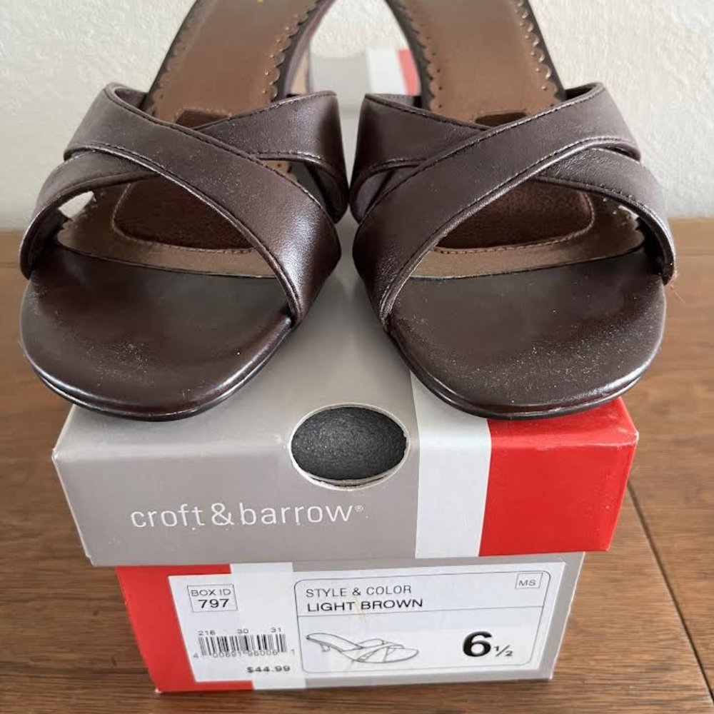 croft & barriw sandals, size 61/2, brown